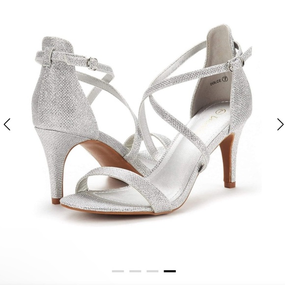 Dream Pairs Dolce Silver Sparkle Heels - Picture 6 of 6